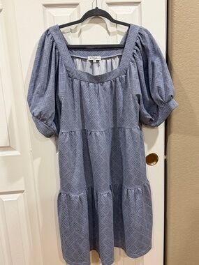 Polagram Blue Patterned Dress